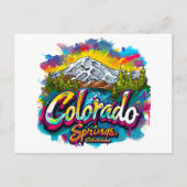 Colorado Springs, Colorado Pikes Peak Mountain Briefkaart (Voorkant)