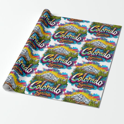 Colorado Springs, Colorado Pikes Peak Mountain Cadeaupapier (Uitgerold)
