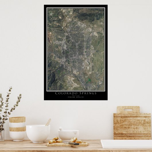 Colorado Springs Colorado Satellite Poster Map (Keuken)