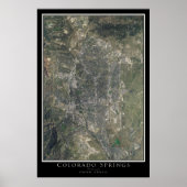 Colorado Springs Colorado Satellite Poster Map (Voorkant)