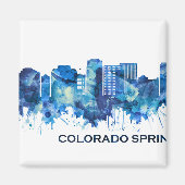 Colorado Springs Colorado Skyline Blue Magneet (Voorkant)
