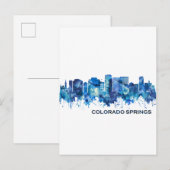Colorado Springs Colorado Skyline Blue Uitnodiging Briefkaart (Voorkant / Achterkant)