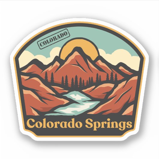Colorado Springs, Colorado Sticker (Voorkant)