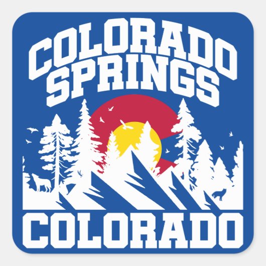 Colorado Springs, Colorado Vierkante Sticker (Voorkant)