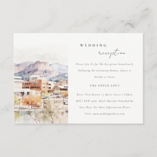 Colorado Springs, Colorado Wedding Reception Informatiekaartje (Voorkant)