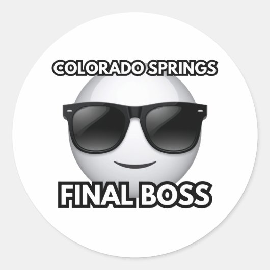 Colorado Springs Eindbaas Cool Emoji Sticker (Voorkant)