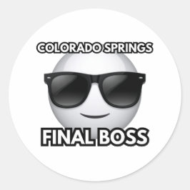 Colorado Springs Final Boss Cool Emoji Sticker