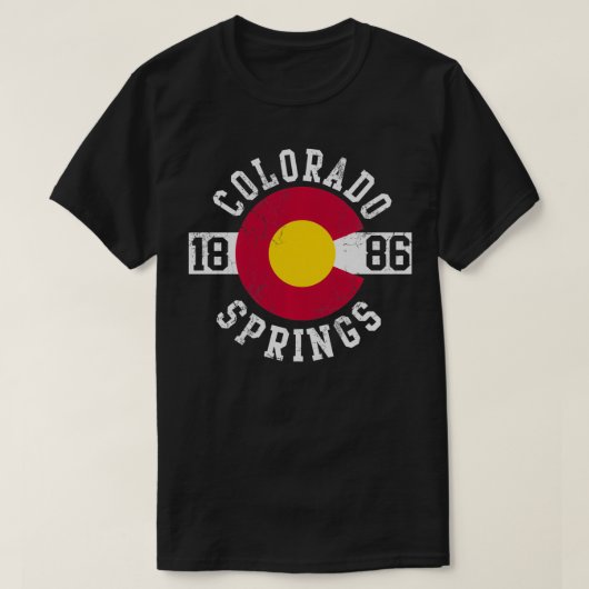 Colorado Springs Flag Retro Faded Home Love T-shirt (Design voorkant)