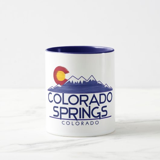 Colorado Springs houten bergen mok (Midden)
