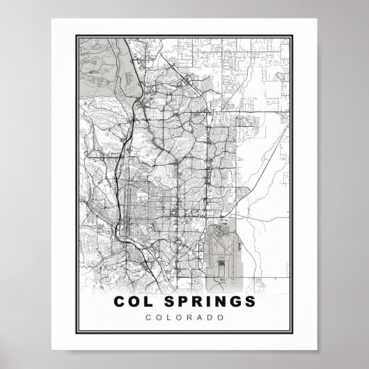 Colorado Springs-kaart Poster (Voorkant)