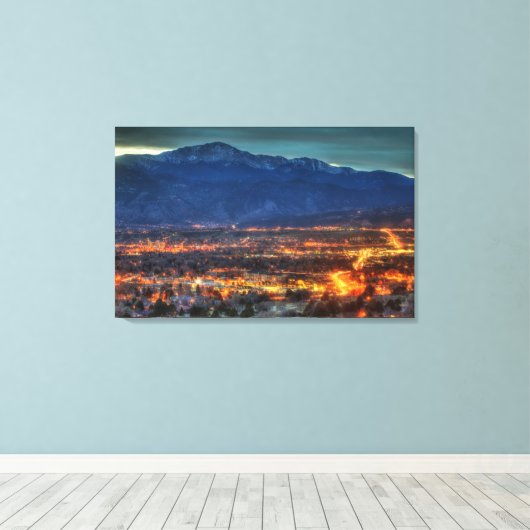 Colorado Springs Lights Canvas Afdruk (Insitu (Houten vloer))