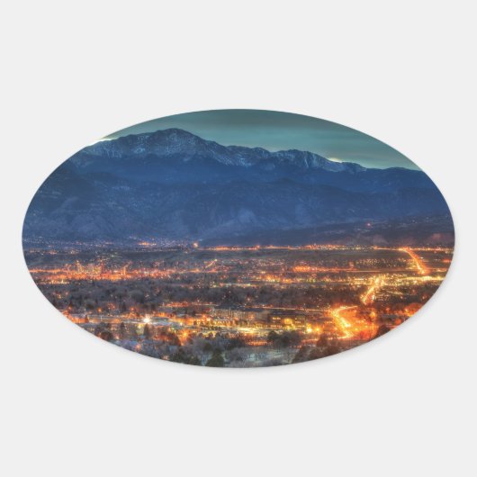 Colorado Springs Lights Ovale Sticker (Voorkant)