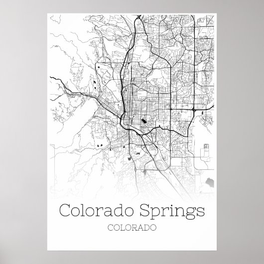 Colorado Springs Map - Colorado - City Map Poster (Voorkant)