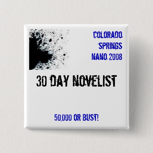Colorado Springs NaNo 2008 Button (Voorkant)