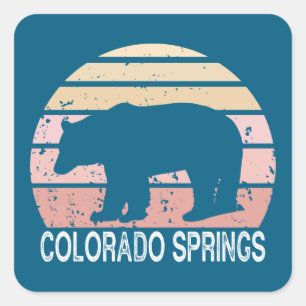 Colorado Springs Retro Beer Vierkante Sticker