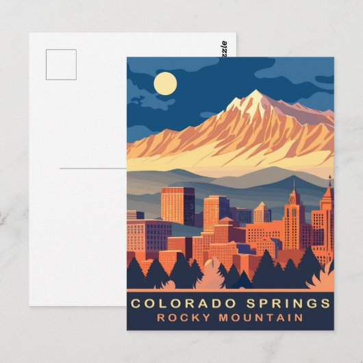 Colorado Springs, Rocky Mountains, reizen Briefkaart (Voorkant / Achterkant)