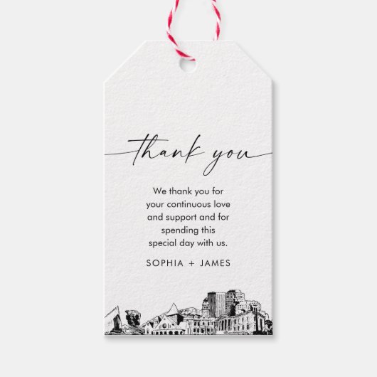 Colorado Springs skyline bruiloft gunst Label Cadeaulabel (Voorkant)