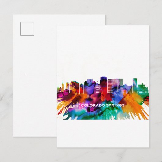 Colorado Springs Skyline Uitnodiging Briefkaart (Voorkant / Achterkant)