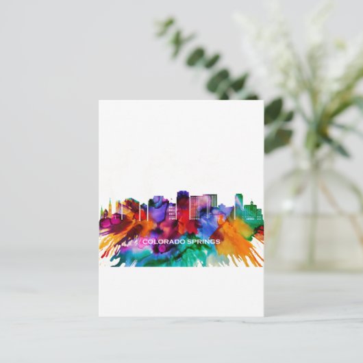 Colorado Springs Skyline Uitnodiging Briefkaart (Staand voorkant)