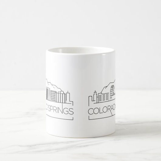Colorado Springs Stylized Skyline Koffiemok (Center)