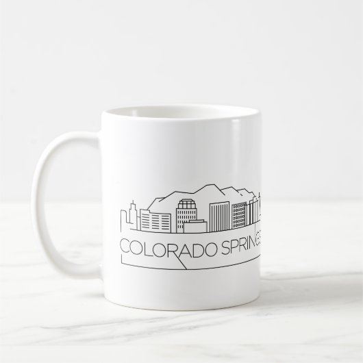 Colorado Springs Stylized Skyline Koffiemok (Links)