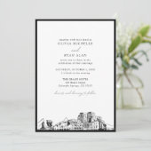 Colorado Springs zwart & wit bruiloft Kaart (Staand voorkant)
