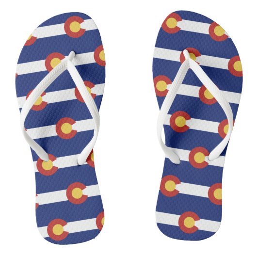 Colorado staat vlag strand sandalen toe teenslippe teenslippers (Voetbed)
