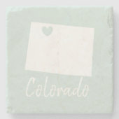 Colorado-staatskaart liefde thuis stenen onderzetter (Voorkant)