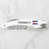 Colorado staatsvlag, gepersonaliseerd vouwbaar kurkentrekker (Achterkant)