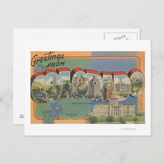 Colorado (State Capital Scene) Briefkaart (Voorkant / Achterkant)