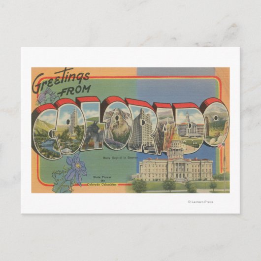 Colorado (State Capital Scene) Briefkaart (Voorkant)