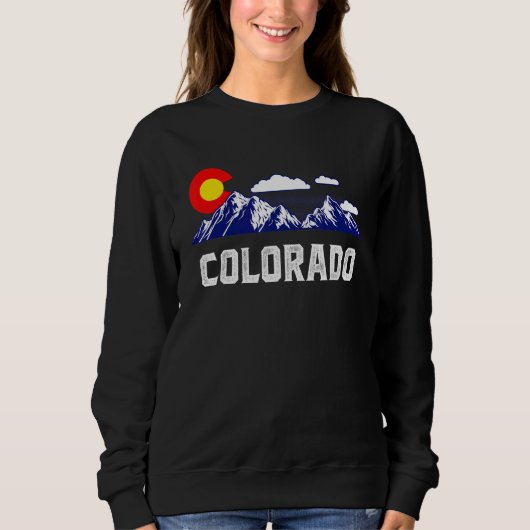 Colorado State Denver Map Flag Co Souvenir Mountai Trui (Voorkant)