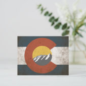 Colorado State Flag Briefkaart Grunge Mountains (Staand voorkant)