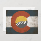 Colorado State Flag Briefkaart Grunge Mountains (Voorkant / Achterkant)