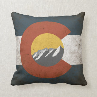 Colorado State Flag, Grunge, met bergen Kussen