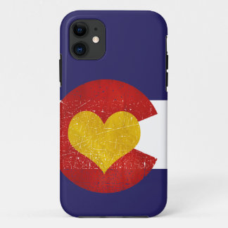 Colorado State Flag Heart Grunge Denver Love Case-Mate iPhone Case