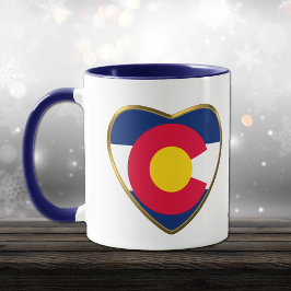 Colorado State Flag Heart Mok