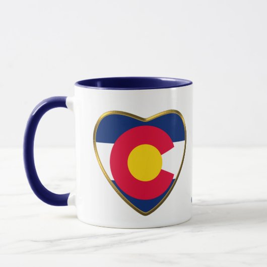 Colorado State Flag Heart Mok (Links)