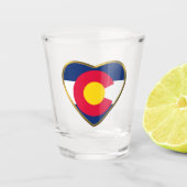 Colorado State Flag Heart Shot Glas (Voorkant)
