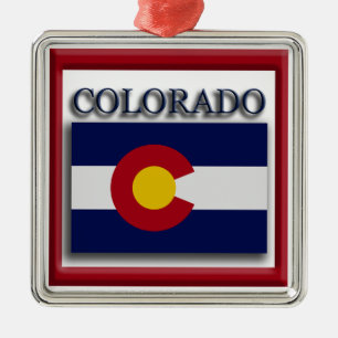Colorado State Flag Kerstversiering Metalen Ornament
