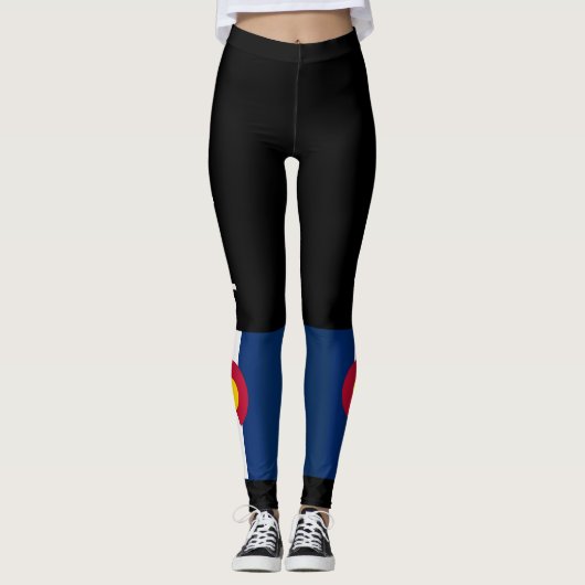Colorado State Flag Leggings die pants runnen (Voorkant)