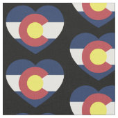 Colorado State Flag Love Heart Pattern Stof (Close Up)