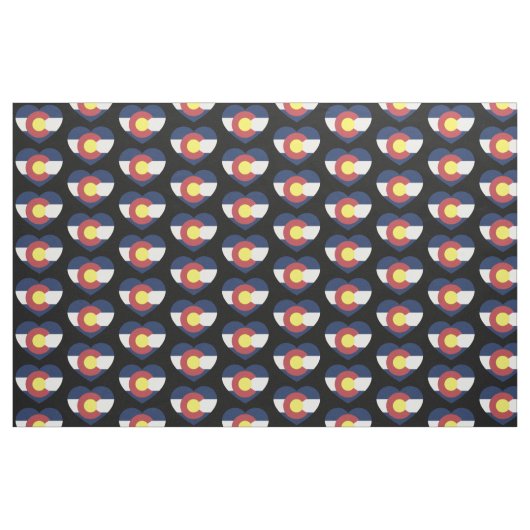 Colorado State Flag Love Heart Pattern Stof (Fat Quarter)