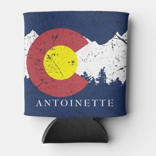 Colorado State Flag Monogrammed Blikjeskoeler (Voorkant)