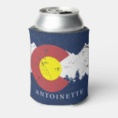 Colorado State Flag Monogrammed Blikjeskoeler (Blikje Achterkant)