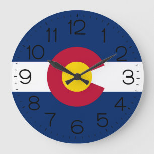 Colorado State Flag Wall Clock in 2 Sizzen Grote Klok