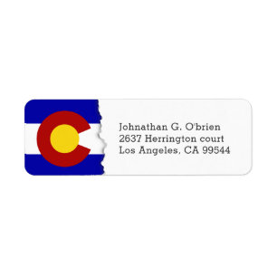 Colorado State Flag White Gepersonaliseerd Etiket