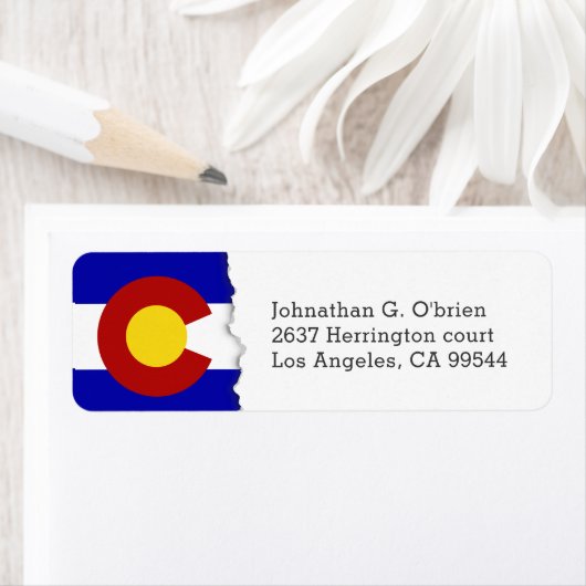 Colorado State Flag Wit Gepersonaliseerd Etiket (Insitu)