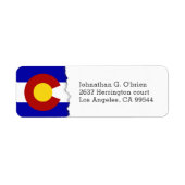 Colorado State Flag Wit Gepersonaliseerd Etiket (Voorkant)