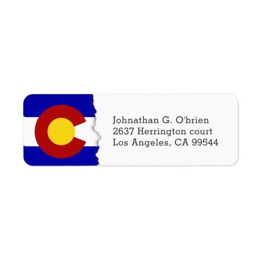 Colorado State Flag Wit Gepersonaliseerd Etiket (Voorkant)